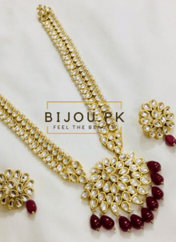 Kundan Neckalce Set with Earrings – Ruby