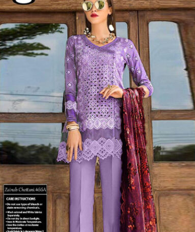 Embroidered Lawn With Chiffon Dupatta