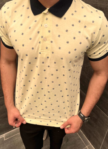 All Over Leaf Printed Men Polo Shirt
