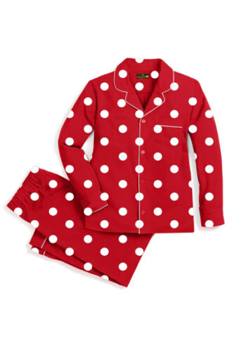 Red Doted Baby Girls Night Suit