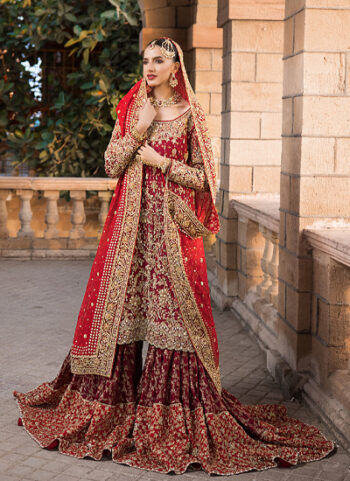 Red Embellished Designer Bridal Dress